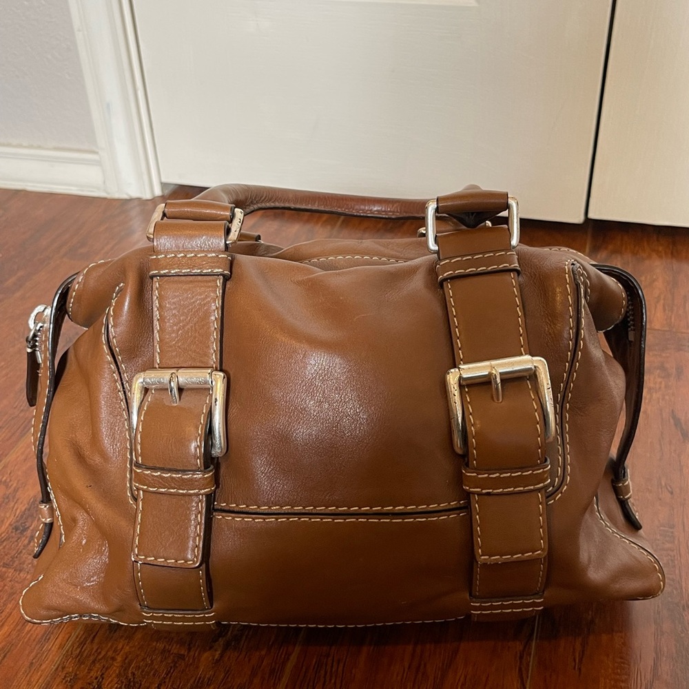 Michael Kors Brown Leather Bowler Bag Satchel Handbag